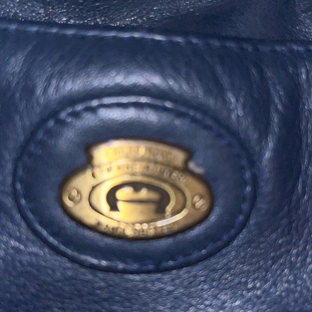 Vintage Etienne Aigner Navy Blue Leather Purse - Picture 4 of 4